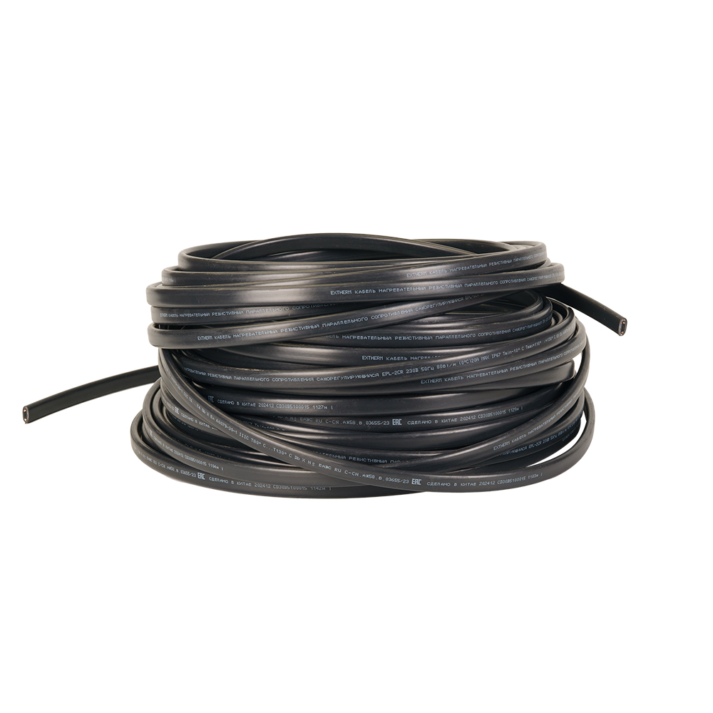 Extherm EPL-2CR-50 Кабель нагревательный саморегулирующийся 80 Вт/м при 0°С в бетоне (открытые площадки, подъездные пути, тротуары), термопласт, 50 м.