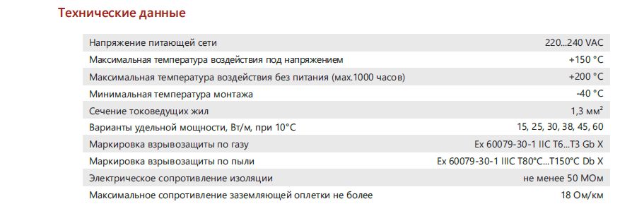 Extherm 30HXTS2-CТ Саморегулирующийся нагревательный кабель промышленного применения 30 Вт/м, 16AWG, фторопласт