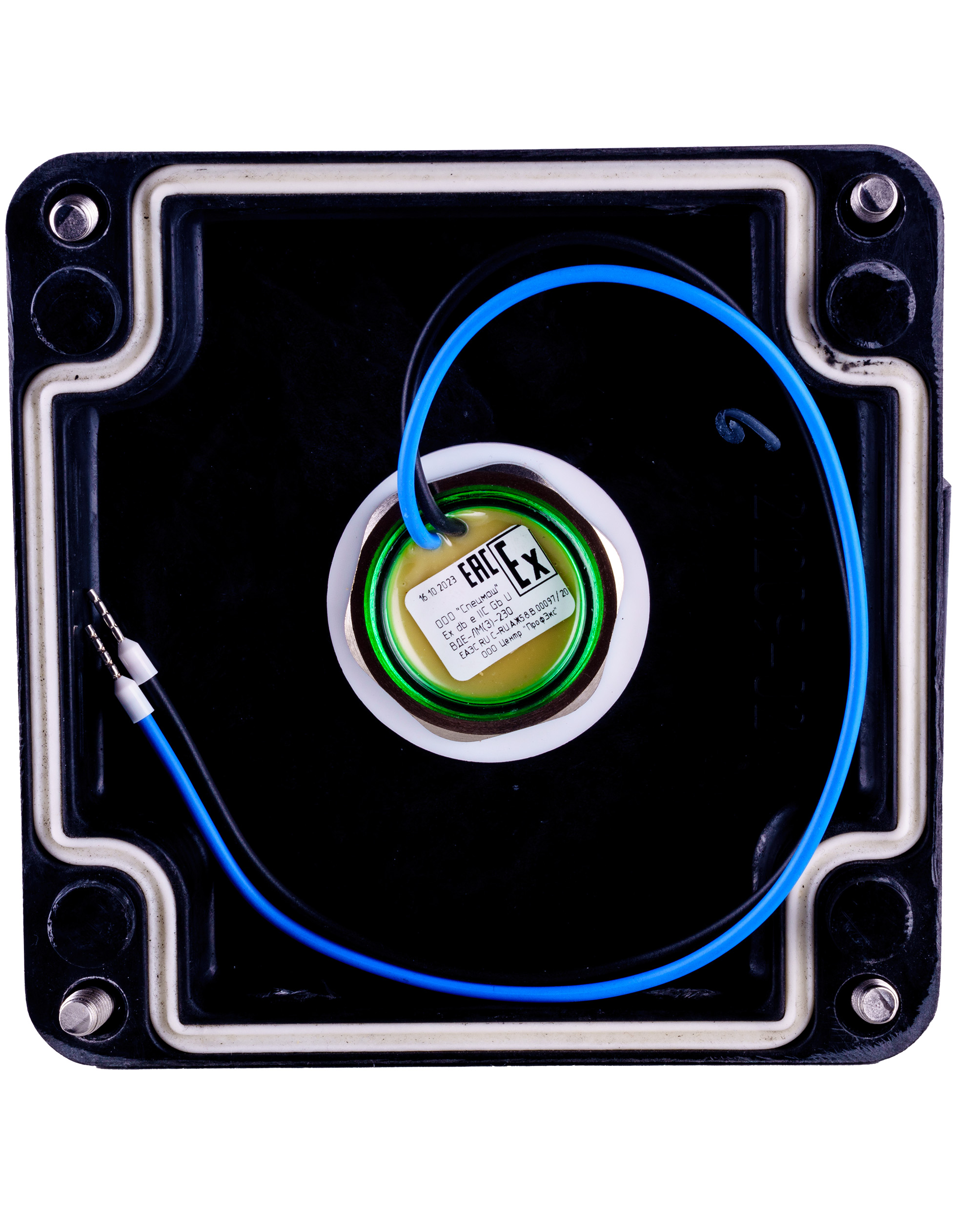Extherm sborka 1P/1L-Jbox Коробка клеммная взрывозащищенная с индикацией питания соединительная. Для подключения или концевой заделки нагревательной секции, 2 отверстия под М25, клеммная колодка 3 модуля 10 мм2