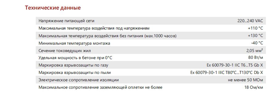 Extherm EPL-2CR-250 Кабель нагревательный саморегулирующийся 80 Вт/м при 0°С в бетоне (открытые площадки, подъездные пути, тротуары), термопласт, катушка 250 м.