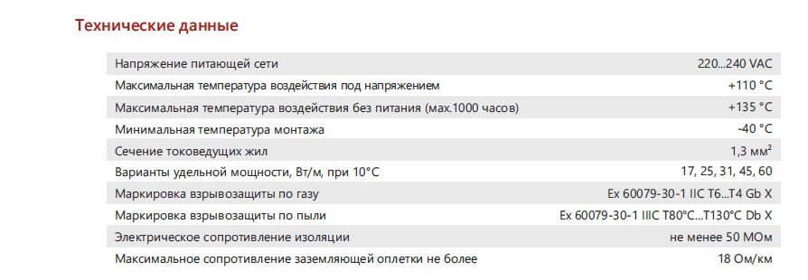 Extherm 60HXTP2-CT Саморегулирующийся нагревательный кабель промышленного применения (трубы, узлы, резервуары) 60 Вт/м, 16AWG, фторопласт