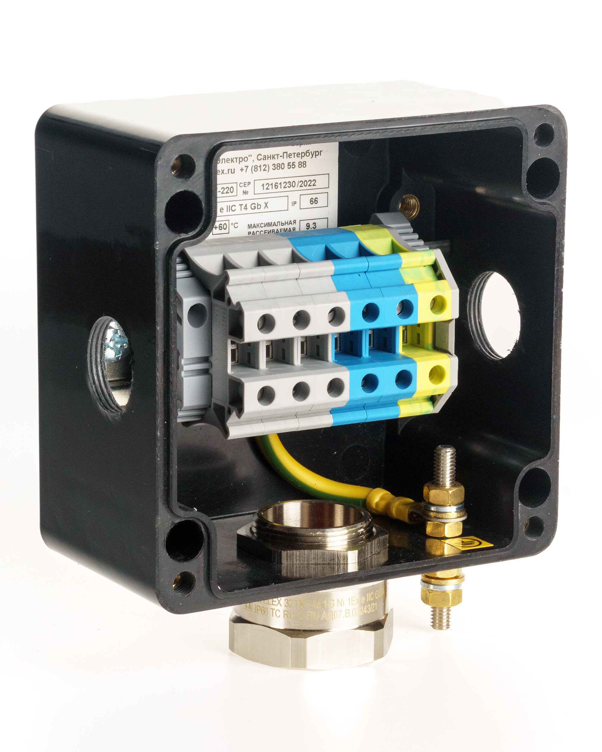 Extherm sborka 2PМ/3D-160 Коробка клеммная взрывозащищенная проходная на основе модульного управляющего устройства серии MT с металлической опорой
