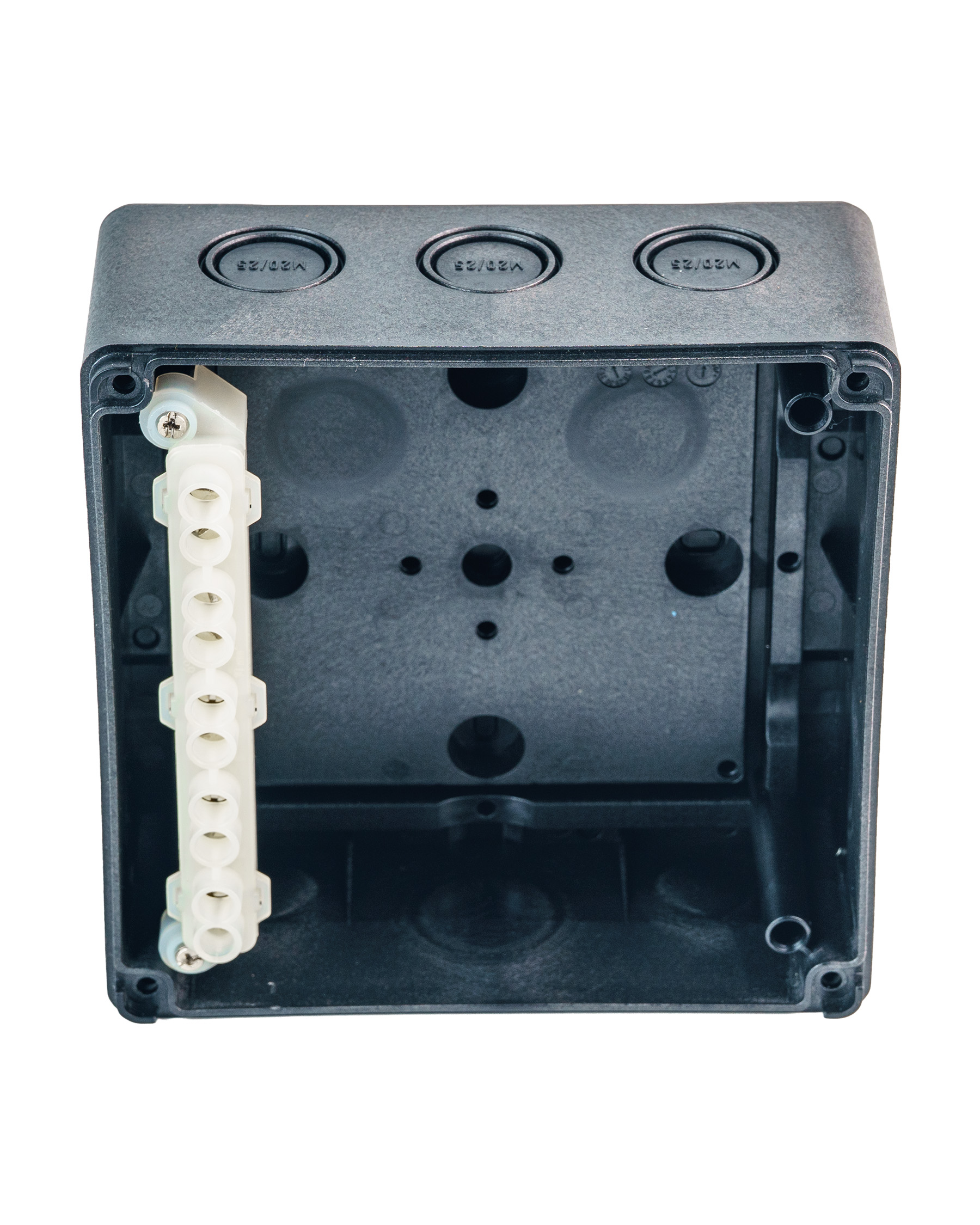 Extherm JB-100-BL коробка распределительная 140*140*76 мм IP 66, черная, в комплекте с клеммным рядом 10х10мм², 76А